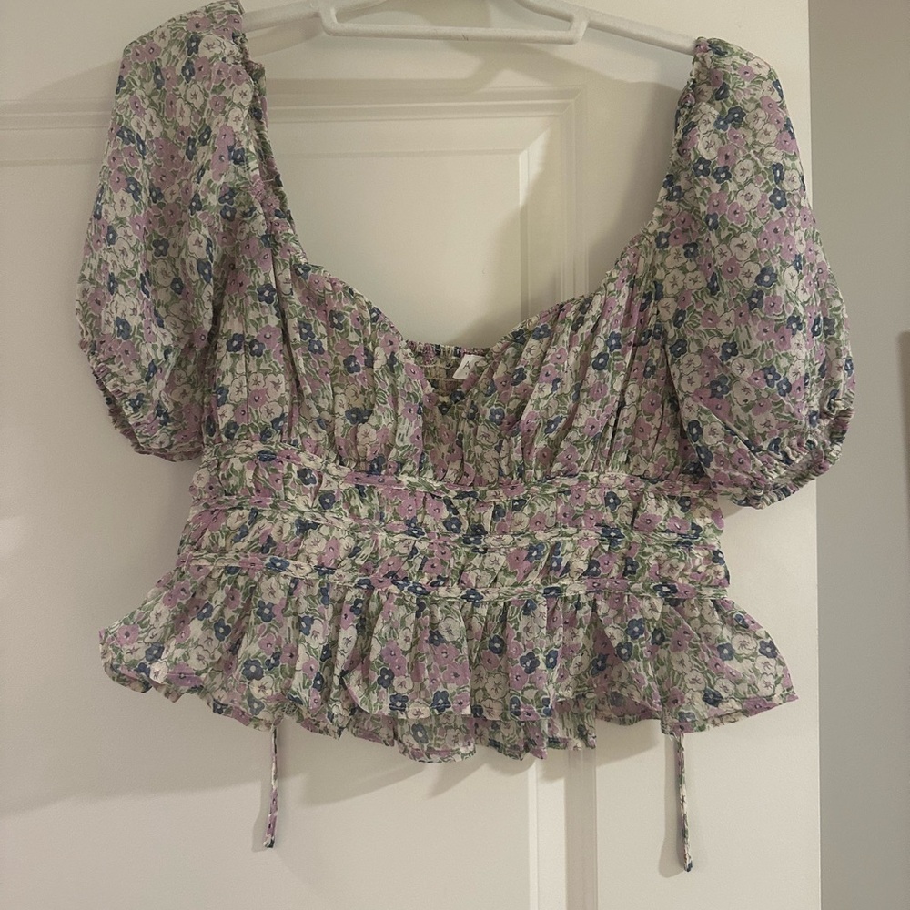 Floral Puff Sleeve Top